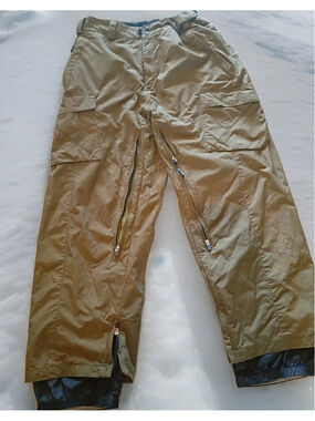 OBERMEYER REVERT ALT3-Snow Moto Tactic Pants-Large-Leg Zip Vents-Pockets-Olive